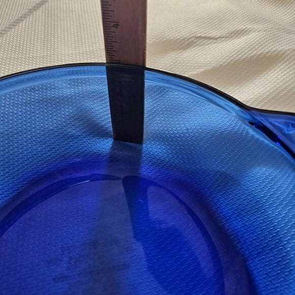 Anchor Hocking Cobalt Blue Casserole Bowl 2qt handles vintage 9" - Picture 14 of 16